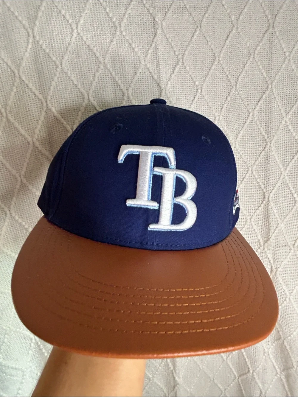 Tampa Bay Rays Salute to Veterans Hat MLB Promo Baseball Cap Brown Leather Brim